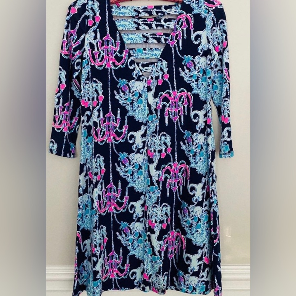Lilly Pulitzer new without tags Ophelia dress in pop up print monkeying around.